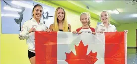  ?? SCOTT ROSTS METROLAND ?? Simona Peracchia of St. Catharines, Tatum and Carlyn McLean of Niagara Falls, and Courtney Burnison of Beamsville are competing at the Dance World Cup in Spain.