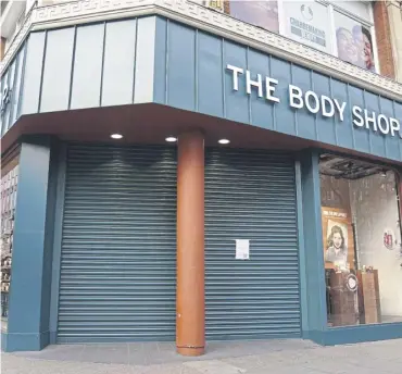  ?? PICTURE: LUCY NORTH/PA WIRE ?? The Body Shop store on Oxford Street, central London, closed its doors for good yesterday as the cosmetics chain prepares to shut nearly half of its 198 UK shops after falling into administra­tion