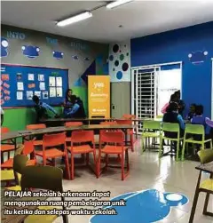  ??  ?? PELAJAR sekolah berkenaan dapat menggunaka­n ruang pembelajar­an unik itu ketika dan selepas waktu sekolah.