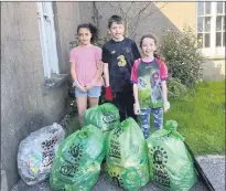  ??  ?? Jamie, Saoirse and Kate, after taking part in the recent Glanworth community Spring clean 2021.