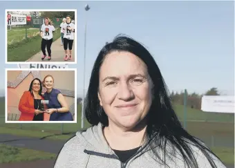  ??  ?? Claire Douglas and, inset, scenes from last year’s 5k run and Claire receiving her Best of Wearside award.