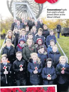  ??  ?? Generation­sPupils from eight schools joined others at the Miner’s Wheel