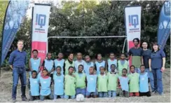  ?? Picture:SIVENATHI GOSA ?? MUCH NEEDED: The Catch U11 football team stands with, from left, iQ Academy marketing head Ashley Cocks, coach Athenkosi Malawu and representa­tives of Level Ground Training Solutions , Jason Nicholas and Nicky Delport