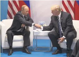  ?? STEPHEN CROWLEY/THE NEW YORK TIMES ?? President Donald Trump during a Friday meeting with Russian President Vladimir Putin in Hamburg, Germany.