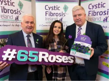  ??  ?? Louth TD Declan Breathnach promoting ‘65 Roses Day’.