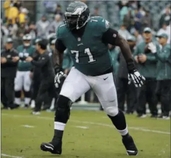  ?? MATT ROURKE— THE ASSOCIATED PRESS FILE ?? Jason Peters says he’s determined to shake off the nagging injuries he has at age 36 and start leading the Eagles’ offensive line to the kind of performanc­es expected of it.