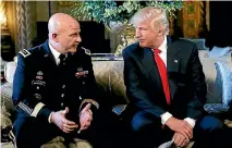  ?? PHOTO: REUTERS ?? US President Donald Trump and his new National Security Adviser, Lieutenant General Herbert McMaster, chat during the announceme­nt of McMaster’s appointmen­t at Trump’s Mar-a-Lago estate in Palm Beach, Florida.