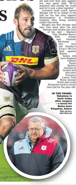  ??  ?? IN THE FRAME: Robshaw is back today after surgery – a boost for Quins boss Kingston, below