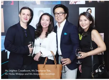  ??  ?? Mr Leighton Cosseboom, Ms Stephanie Yoe, Mr Nicko Widjaja and Ms Amiyandra Suratman