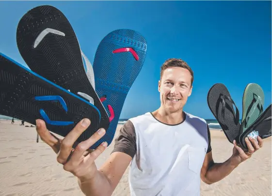  ?? Picture: JERAD WILLIAMS ?? Willi Footwear founder Brad Munro has gained major surf/skate shop City Beach as a stockist.