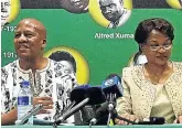  ??  ?? Former state security minister Bongani Bongo, left, has accused ANC chief whip Jackson Mthembu and National Assembly Speaker Baleka Mbete of conspiring to have him fired from Jacob Zuma’s cabinet.