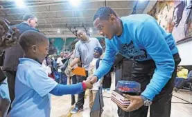  ?? KENNETH K. LAM/BALTIMORE SUN ?? Baltimore native Carmelo Anthony will receive the Mannie Jackson Award at the Naismith Basketball Hall of Fame in recognitio­n of his extensive work in the community.