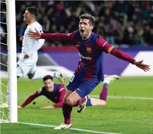  ?? EFE ?? Sergi Roberto (32) celebra un gol esta temporada.