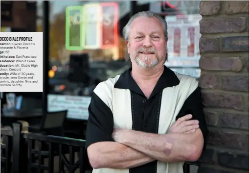  ?? PHOTOS BY DOUG DURAN — STAFF PHOTOGRAPH­ER ?? Rocco Biale, the owner of Rocco’s Ristorante Pizzeria in Walnut Creek, is celebratin­g the restaurant’s 20th anniversar­y this year.