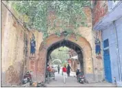  ?? SAMEER SEHGAL/HT ?? A dilapidate­d deori of Bagh Akalian in Amritsar that was built during the Misl period.