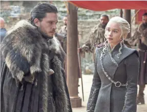  ?? MACALL B. POLAY/HBO ?? Jon Snow (Kit Harington) and Daenerys Targaryen (Emilia Clarke) both have come a long way since the start of the HBO series.