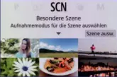  ??  ?? Besondere Szene
Mit dem Moduswahlr­ad auf der Position „Szene“stehen Einstellun­gen für verschiede­ne Standard‍ situatione­n zu Wahl.