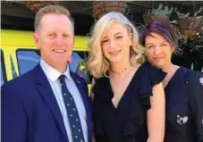  ?? Photo: Contribute­d ?? HAPPIER DAYS: Allan, Olivia, and Beverley Harwood at Olivia’s formal.