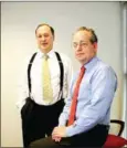  ?? CHESTER HIGGINS JR/THE NEW YORK TIMES ?? NewsGuard founders Steven Brill (left) and L Gordon Crovitz in New York in September 2009.