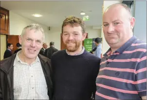  ??  ?? Eamon O’Carroll, Wicklow ICMSA chair Shane O’Loughlin and Ger Quain at the