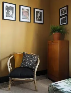  ??  ?? DRESSING ROOM Right Rustic Wicker from Valspar colours the walls while the bamboo chair was found in a local shop