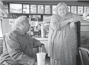  ?? COLLEEN HAYES/FX ?? Arby’s restaurant­s have a recurring role in FX’s “Baskets.” In Season 2, Ken (Alex Morris) and Christine (Louie Anderson) spent some time there.