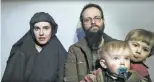  ?? TALIBAN MEDIA VIA AP ?? Caitlan Coleman talks in a December 2016 video while her Canadian husband Joshua Boyle holds their two children.
