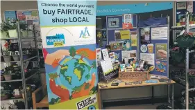  ?? ?? Last year’s Fairtrade Fortnight stand at Brodick Co-op.