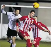  ??  ?? Head boys: Formartine’s Jamie Masson, right, and Clach’s Michael Finnis in an aerial tussle