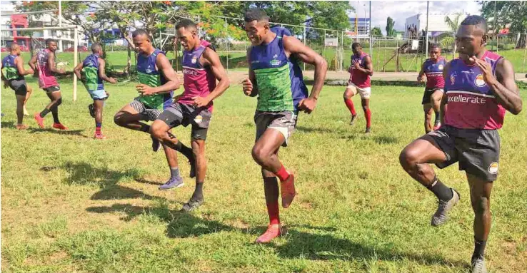  ?? Devo Babas/Josefa Matau ?? Members of the Devo Babas team during a team training session in Nadi on January 4, 2022. Photo: