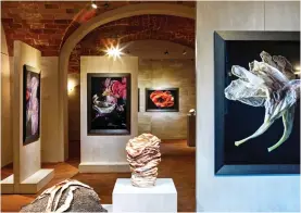  ??  ?? VISUAL WONDERS: An art collection at Borgo Pignano, Tuscany, above. Right: Works on display at the Fife Arms, Braemar