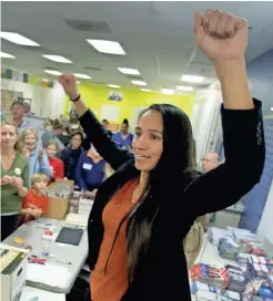  ??  ?? Congressio­nal candidate Sharice Davids is a former MMA fighter. AP