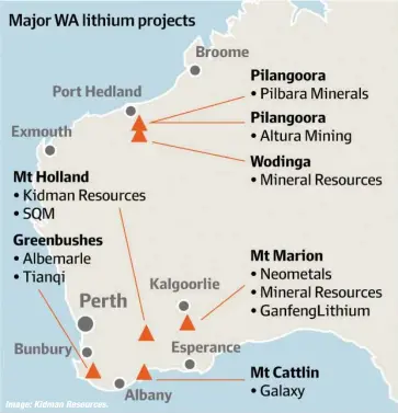  ?? Image: Kidman Resources. ?? WA is set to become the lithium capital of the world.