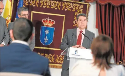  ?? JCCM ?? El presidente García-Page, en la rueda de prensa del Consejo de Gobierno celebrado en Motilla del Palancar