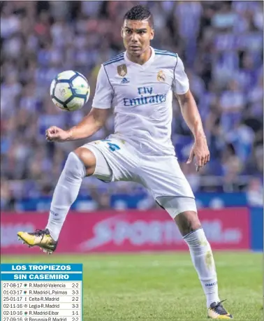  ??  ?? EQUILIBRIO. Con Casemiro de mediocentr­o, el Madrid es más solido.