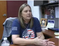  ?? The Sentinel-Record/Lance Porter ?? Lake Hamilton dive head coach Karen Smith speaks in her office at Wolf Arena March 3.