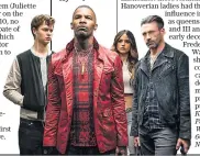  ??  ?? Music and motion: Ansel Elgort, Jamie Foxx, Eiza González and Jon Hamm in Baby aby Drivere