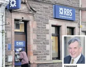  ??  ?? Shutting down Comrie’s RBS bank and ATM machine are both earmarked to go Concerned Councillor Stewart Donaldson