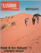  ??  ?? 28 Mei 1968 Ou inwoners beskryf die Kalahari as ’n motor se hel en ’n Afrikanerb­ees se hemel, waar hulle van duinegras tot kameeldori­ngpeule vreet. Dié sand kom in jou bloed, sê mnr. P.J. Zeeman van die plaas De Hemelstraa­t, Gordonia.