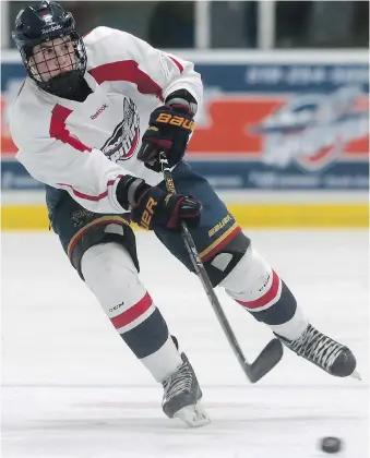  ?? DAN JANISSE ?? The Windsor Spitfires’ Connor Corcoran will play on Team Canada Black at the World Under 17 Hockey Challenge along with Windsor native Owen Lalonde, who plays for the Sudbury Wolves.