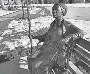  ?? PROVIDED BY SUZANNE BRESSOUD ?? Central Ohio Technical College and Ohio State Newark installed a new statue of Harriet Tubman as part of their extensive collection of public art on campus.