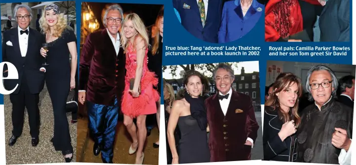  ??  ?? High rollers: Partying with Jerry Hall in London in 2013 Flamboyant style: Cosying up to actress Sienna Miller Soulmates: With second wife Lucy. They met through an aide to Sir Philip Green Sir’s soiree: At a 2008 party to celebrate his knighthood with...