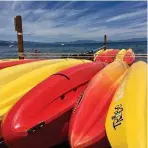  ?? COURTESY OF ALLEN PIERLEONI ?? Rent kayaks or stand-up paddleboar­ds at Lake Tahoe’s Pope Beach for extra splashy fun.