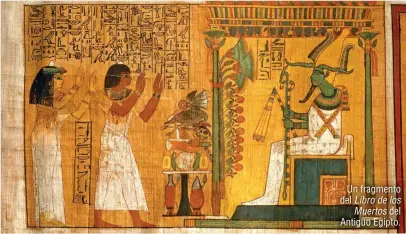  ??  ?? Un fragmento del Libro de los Muertos del Antiguo Egipto.