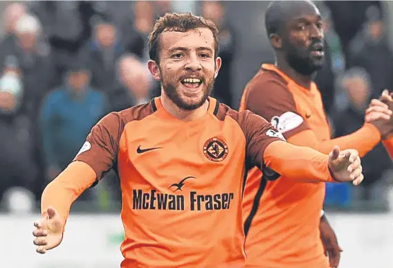  ??  ?? Paul McMullan is set to be restored to the Dundee United line-up at St Mirren tomorrow following his red card against Queen of the South.
