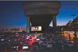  ??  ?? Majid Al Futtaim Cinemas has introduced the drive-in cinema at Mall of the Emirates, which was the first attempt at getting audiences back to the big screens.