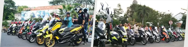  ??  ?? BERI WADAH: Yamaha sukses merebut hati para pencinta otomotif hingga melahirkan berbagai komunitas yang solid di berbagai daerah di Indonesia. Terbukti, hingga saat ini, terdapat 30 klub NMAX se-Indonesia di bawah payung Indonesia Max Owners (IMO)...