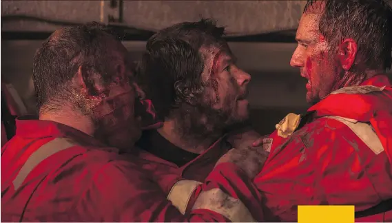  ?? PHOTOS: ELEVATION PICTURES ?? Mark Wahlberg, centre, and others help Deepwater Horizon escape disaster-movie cliches.