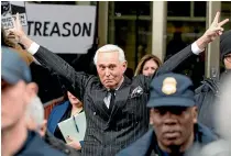  ?? AP ?? Roger Stone leaves federal court in Washington, DC yesterday after a hearing on felony charges of witness tampering, obstructio­n and making false statements.