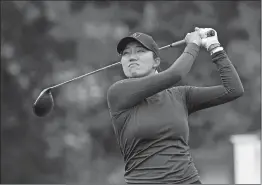  ?? NOAH K. MURRAY/AP PHOTO ?? Annie Park plays the tee shot at the second hole during the third round of the ShopRite LPGA Classic on Sunday at Galloway, NJ.